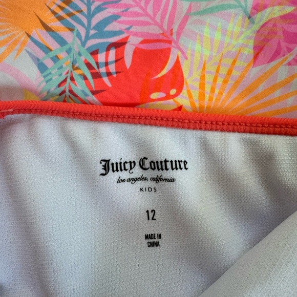 Juicy Couture girls colorful palm print design one piece swimsuit size 11 12 - Picture 3 of 3
